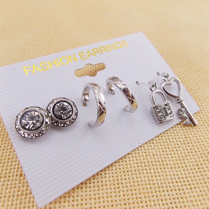 SET 3 ĐÔI HOA TAI CHÌA KHOÁ