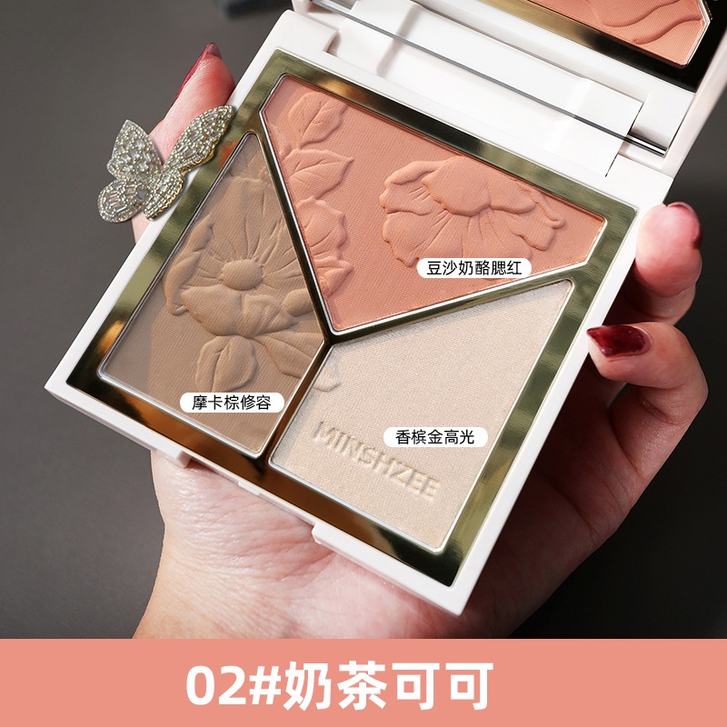 MINSHZEE Đĩa trang điểm có độ bóng cao, một đĩa, bóng mũi mờ ba trong một cho người mới sử | BigBuy360 - bigbuy360.vn