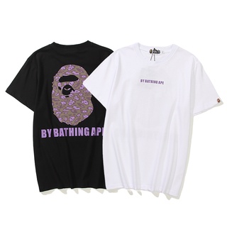 Áo thun cotton tay ngắn in hình BAPE thời trang