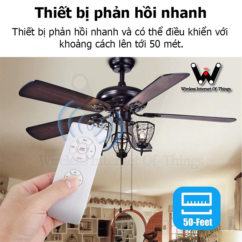 BỘ ĐIỀU KHIỂN QUẠT TRẦN - ĐÈN QUA WIFI - CÓ KÈM REMOTE