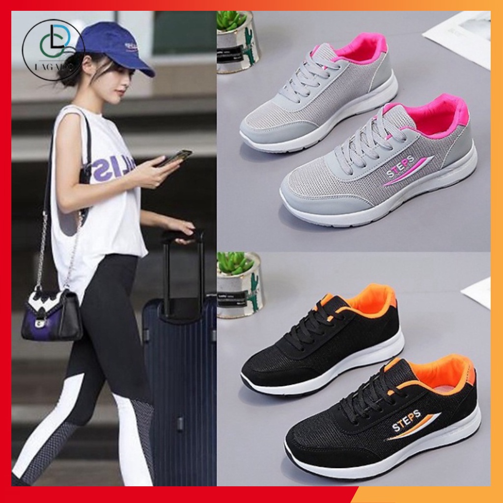 (Ảnh thật kèm video ) Giày thể thao nữ Steps - Giày Sneaker Nữ Steps Style Cổ Thấp Thể Thao Phối Màu | BigBuy360 - bigbuy360.vn