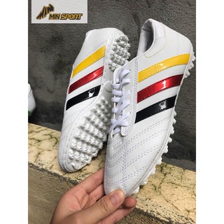 [freeship] Giày bóng đá Ct3, giày đá bóng sọc cờ Đức, giày sân nhân tạo trắng 3 sọc
