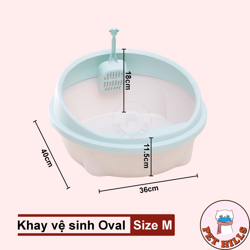 Khay vệ sinh cho mèo tặng kèm xẻng  - Khay vệ sinh, nhà vệ sinh cho mèo kích thước lớn