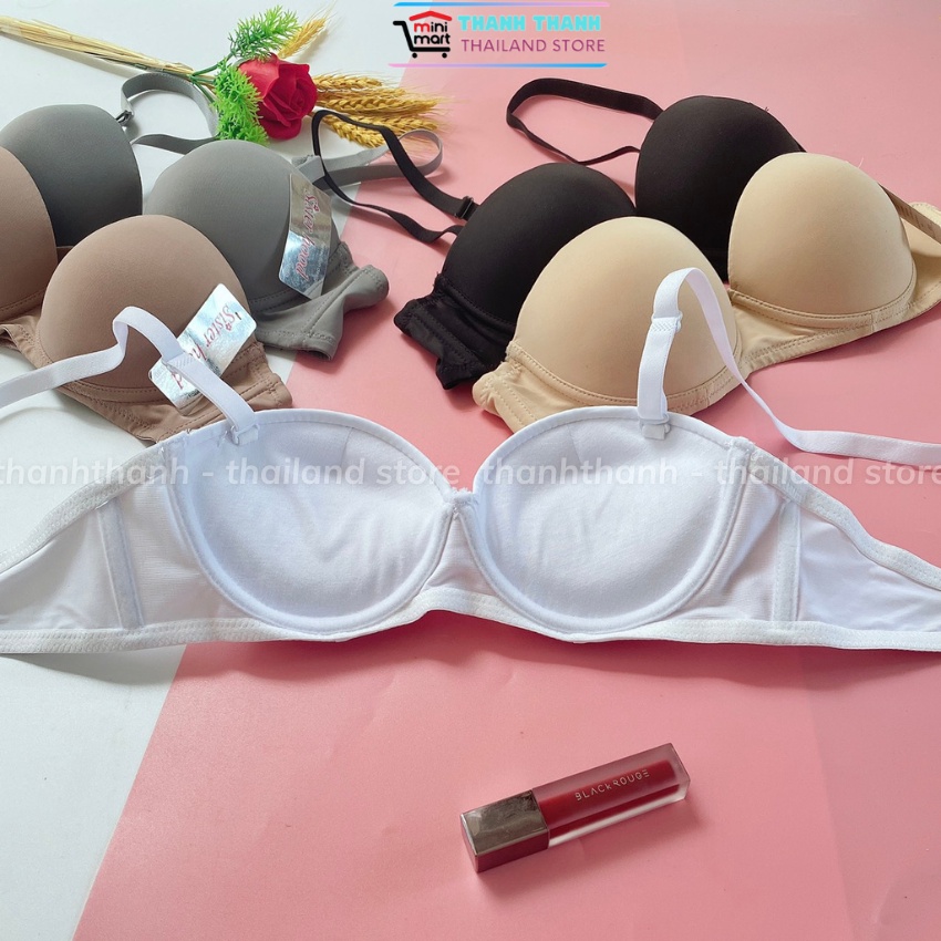 Áo lót Thái | Áo ngực quả trơn, cup ngang, mút vừa, có gọng sisterhood 6001