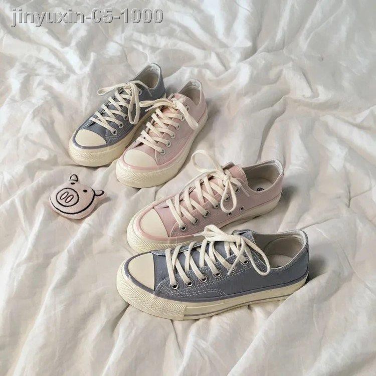 ✗☾Giày Vải Canvas Mũi Tròn Màu Trơn Phối Dây Đan Chéo Sành Điệu Cho Nữ | BigBuy360 - bigbuy360.vn