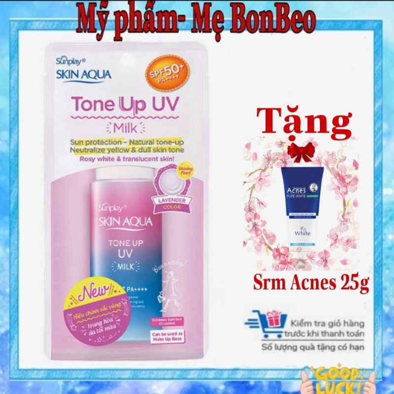 Sữa chống nắng nâng tông Lavender Sunplay Skin Aqua Tone Up UV Milk SPF50+ PA++++ 50g