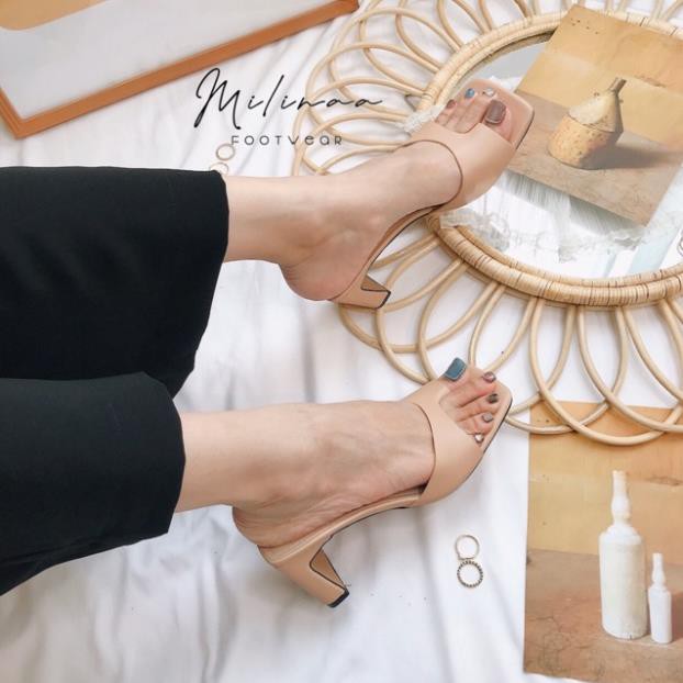 DÉP GÓT NỮ XỎ NGÓN LIỀN DA GÓT MÃNH Giày dép xinh MYS