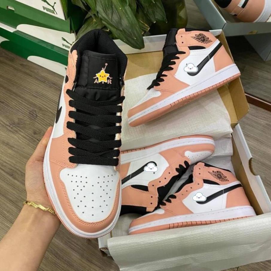 Giày thể thao nữ air Jordan 1 Hồng Đen cổ cao cổ thấp cá tính hot nhất 2021 Full Box | BigBuy360 - bigbuy360.vn