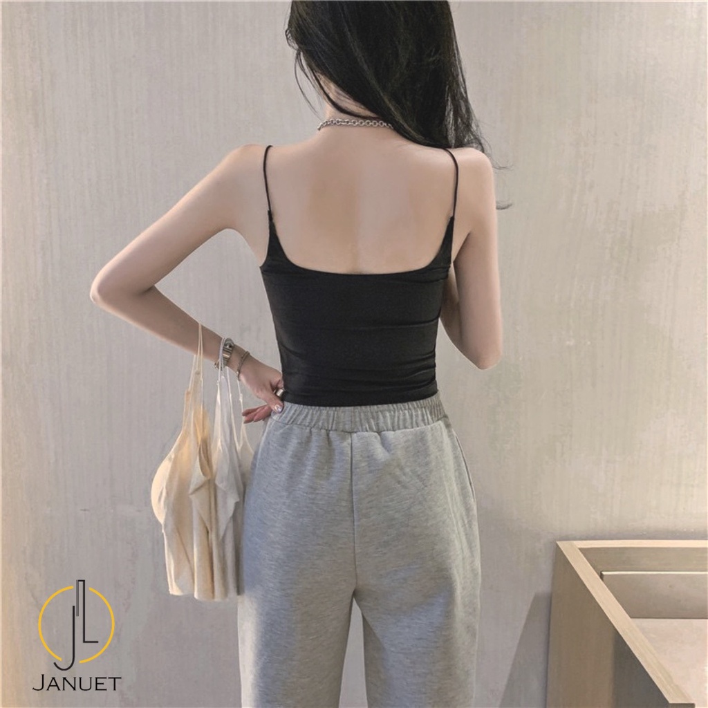 Áo bra hai dây có mút độn ngực kiểu dáng Croptop chất thun lạnh cao cấp (Freesize dưới 60Kg) Cami02