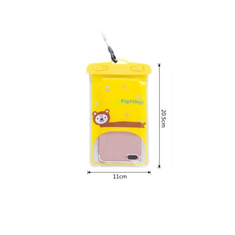 Túi Đựng Điện Thoại Bằng PVC Trong Suốt Chống Nước In Họa Tiết Hoạt Hình Đáng Yêu Có Dây Đeo Cổ