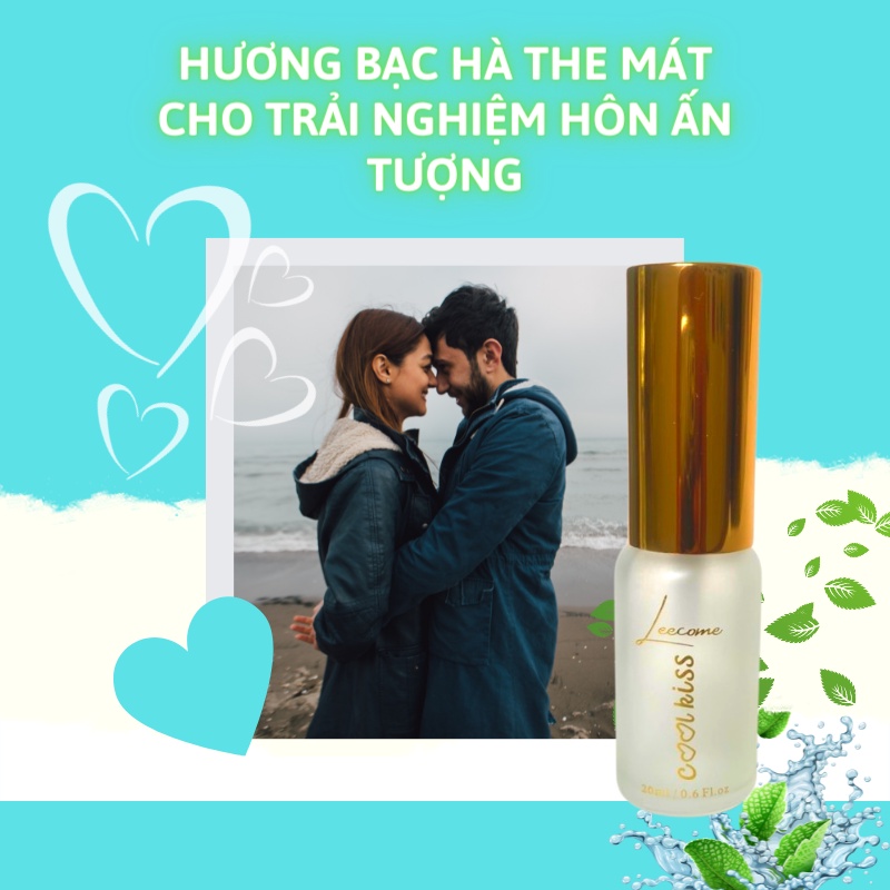 Xịt Thơm Miệng Thảo Dược Cool Kiss Leecome Cao Cấp The Mát Lạnh Khử Mùi Hiệu Quả 20ml, Sịt thơm miệng