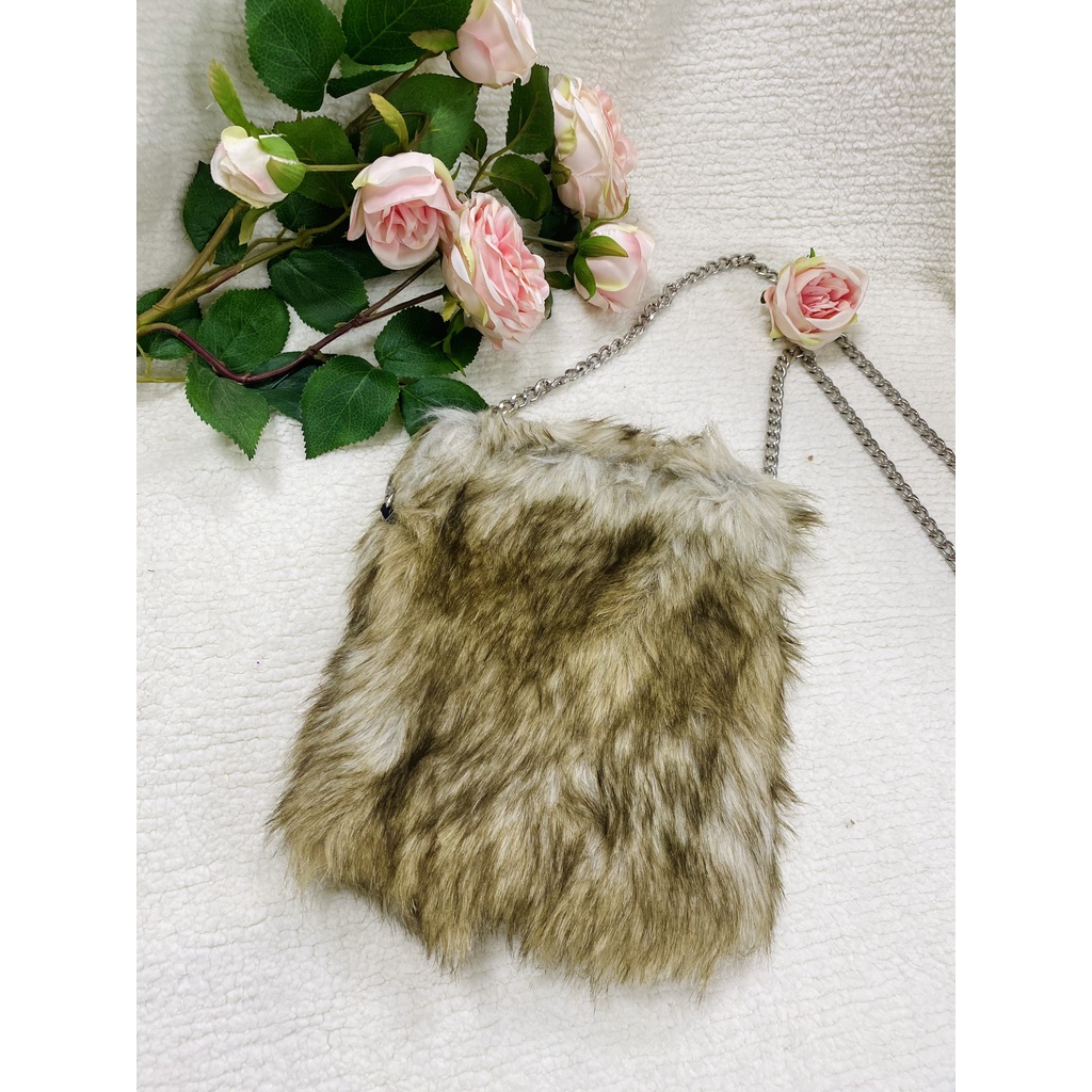 Túi Xách Nữ 20AGAIN, Thiết kế lông mềm mịn xinh xắn nhỏ gọn thời trang mùa đông cho nữ PXA004