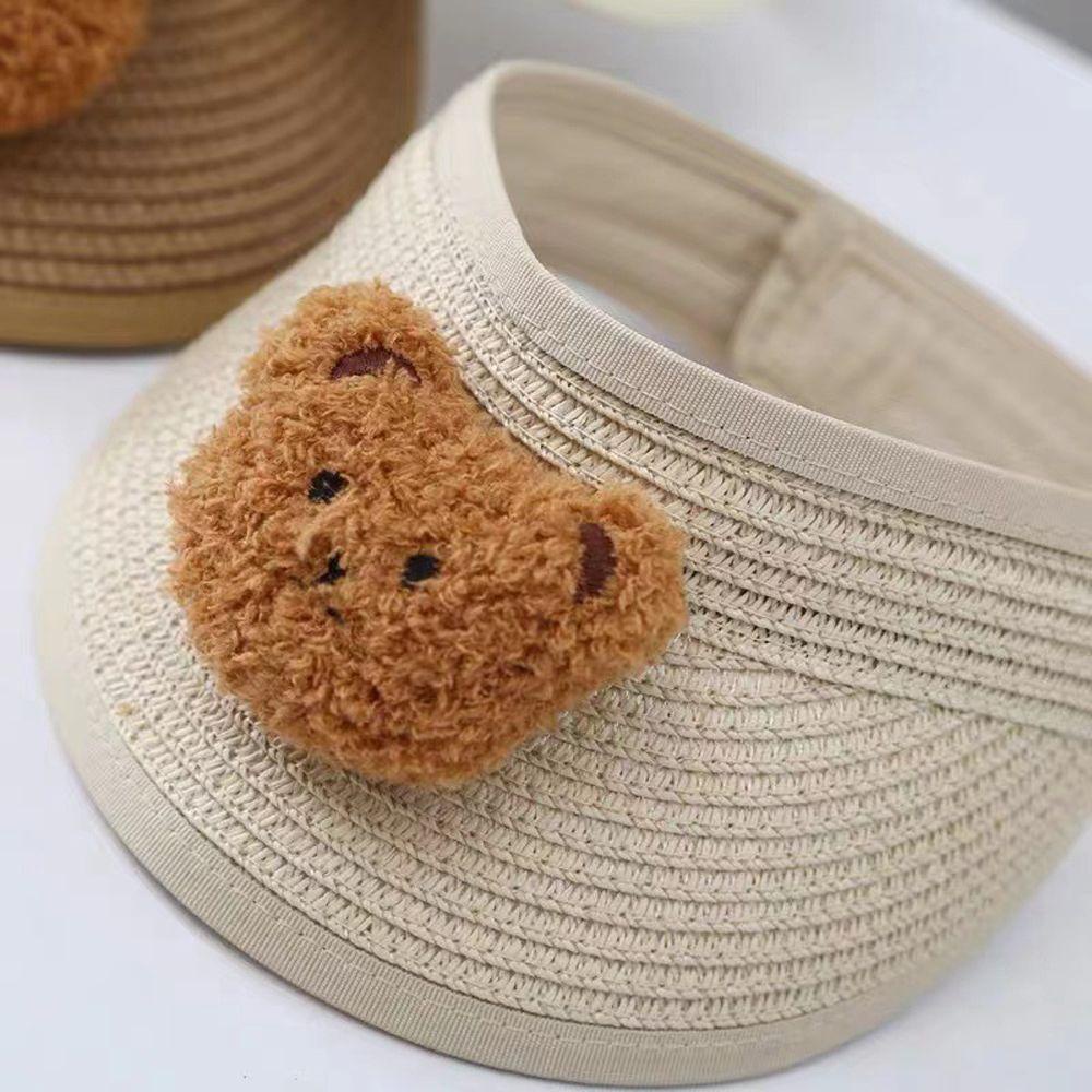 TWINKLE Mũ Chống Nắng Màu Trơn Hình Gấu Hoạt Hình Đi Biển Cho Trẻ Em