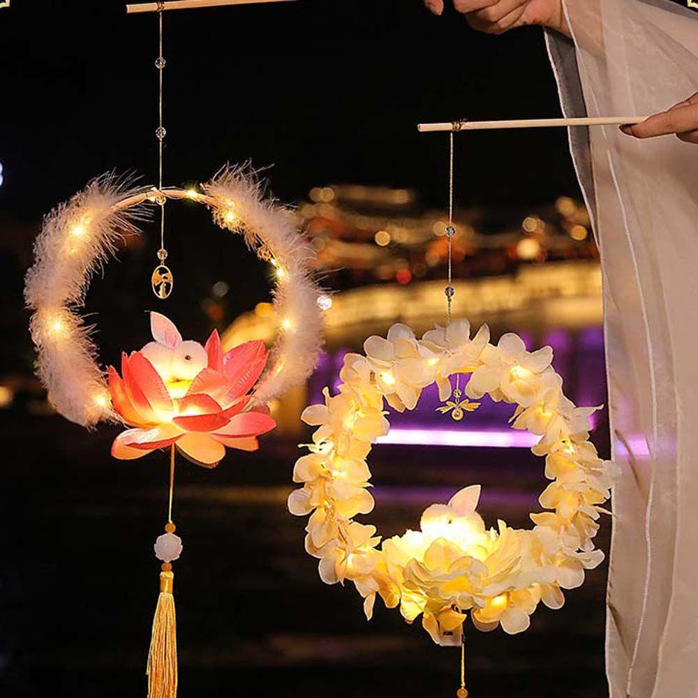YIYU Lồng Đèn Lông Thỏ Phong Cách Trung Hoa Truyền Thống Trung Quốc Tự Trang Trí Lễ Hội Mùa Thu 1