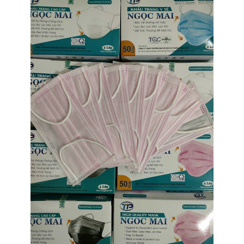 50  cái một hộp KHẨU TRANG Y TẾ 4 LỚP NGỌC MAI | BigBuy360 - bigbuy360.vn