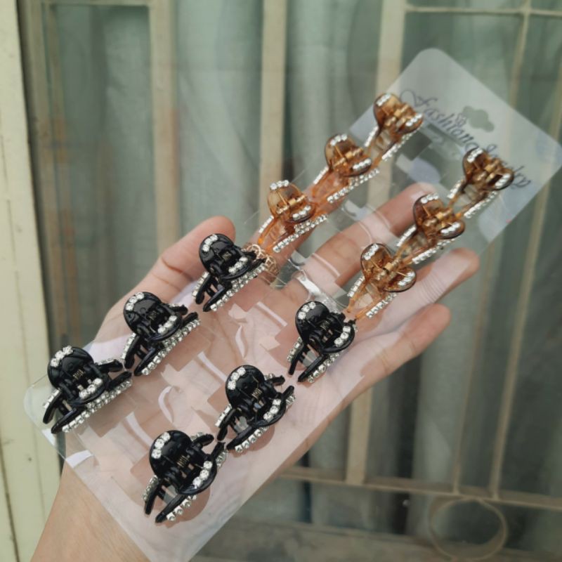 Kẹp tóc đỉnh đính đá loại nhí (2.8cm)