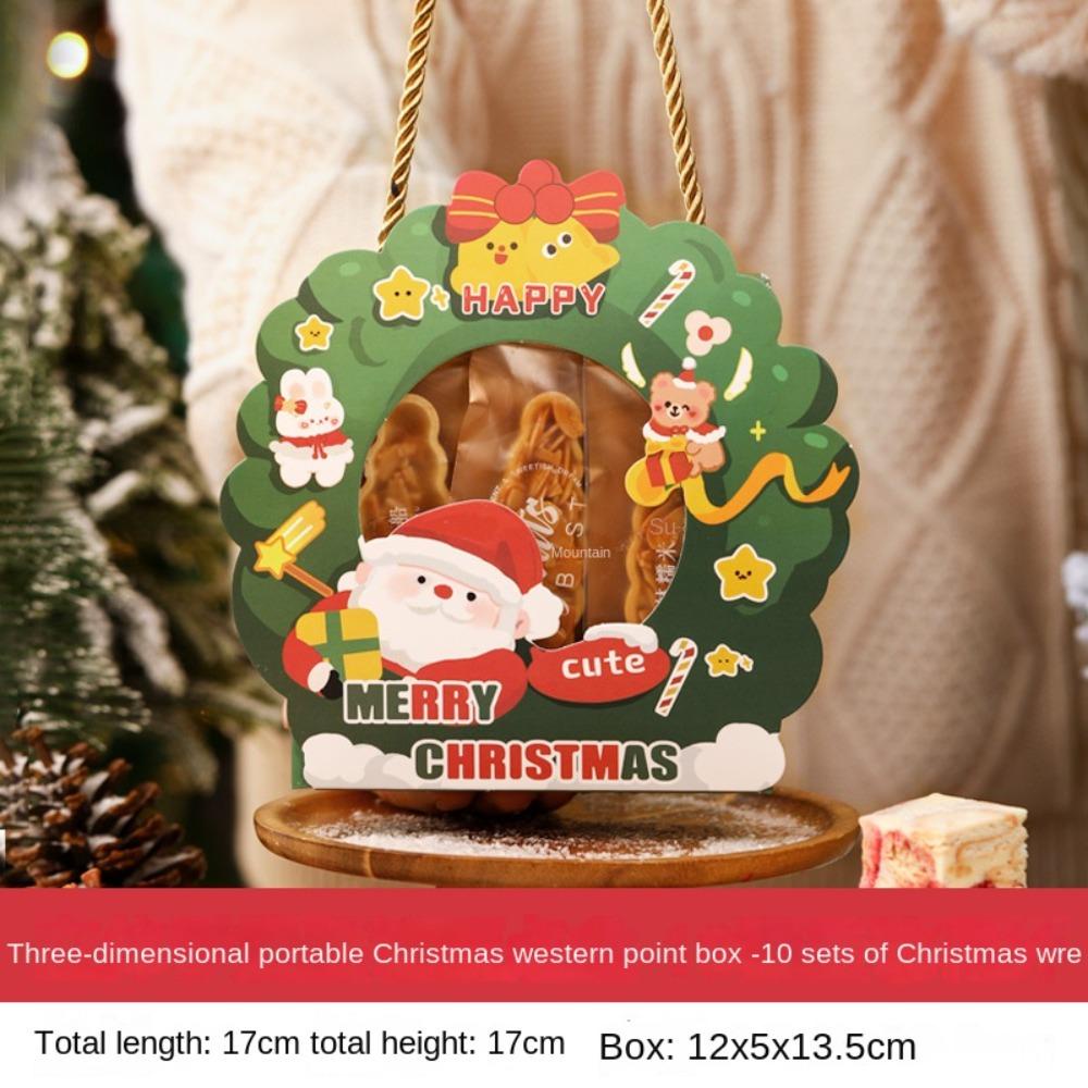 DORAW Set 5 Vòng Hoa Ông Già Noel Trang Trí Giáng Sinh / Năm Mới / Kẹo / Sô Cô La