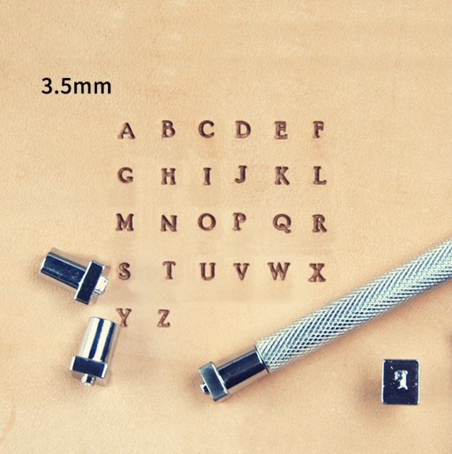 Bộ chữ cái, số đóng lên da thủ công