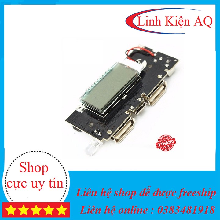 Mạch Sạc Pin Dự Phòng 18650 V4 2 Cổng Ra, Hiển Thị LCD ( Có Bảo Vệ ) - linhkiendientu3m