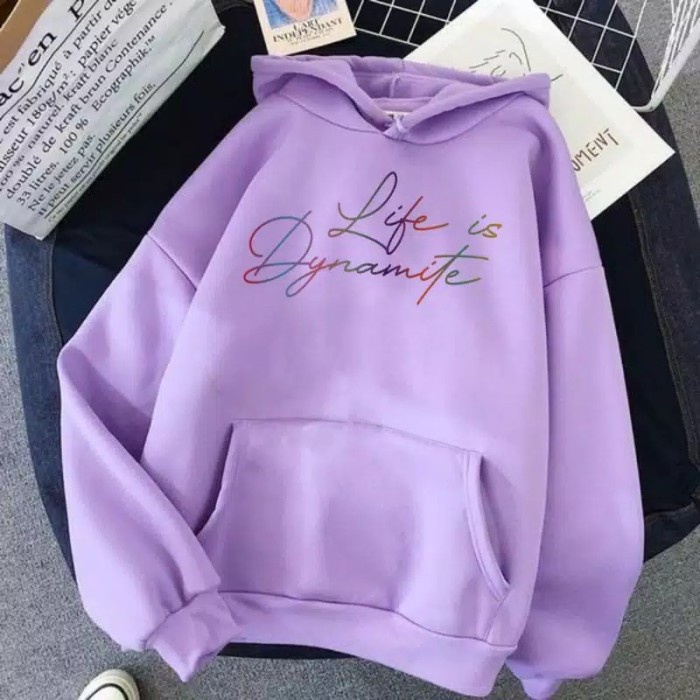 Hàng Mới Về Áo Khoác Hoodie Màu Tím Phong Cách Nhóm Nhạc BTS