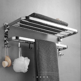 Giá treo khăn inox 304 dán tường B07 - Kệ treo khăn nhà tắm đa năng gấp gọn