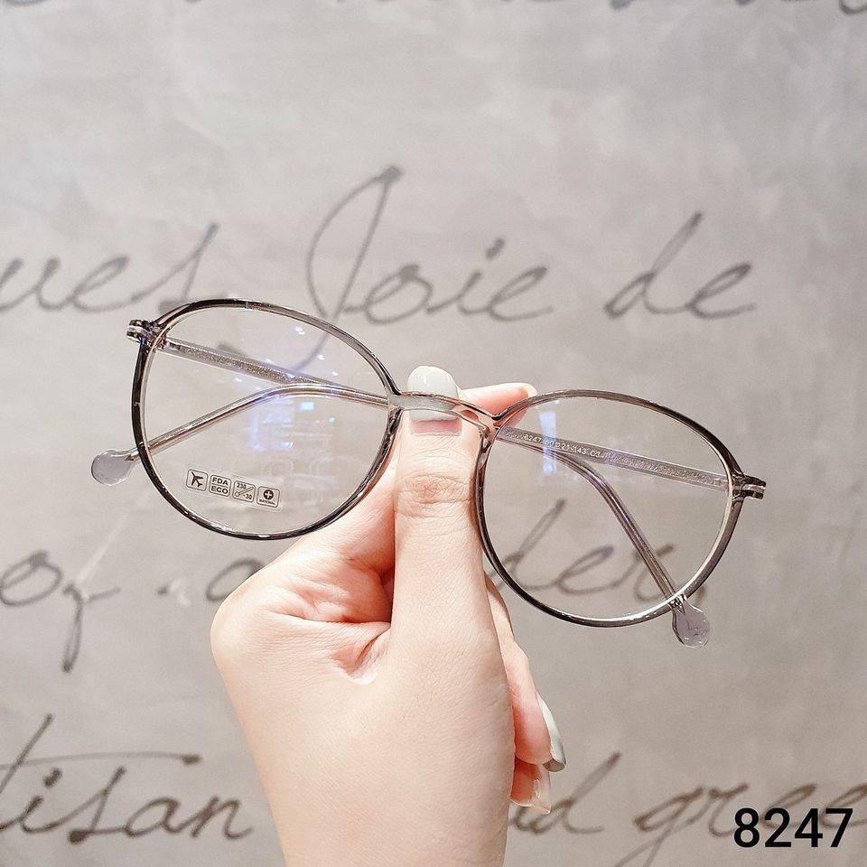 Gọng kính cận Nam Nữ dáng tròn V8247 - gọng cốt kim loại - Kính thời trang hàn quốc 0 độ + Nhận cắt cận viễn loạn | BigBuy360 - bigbuy360.vn