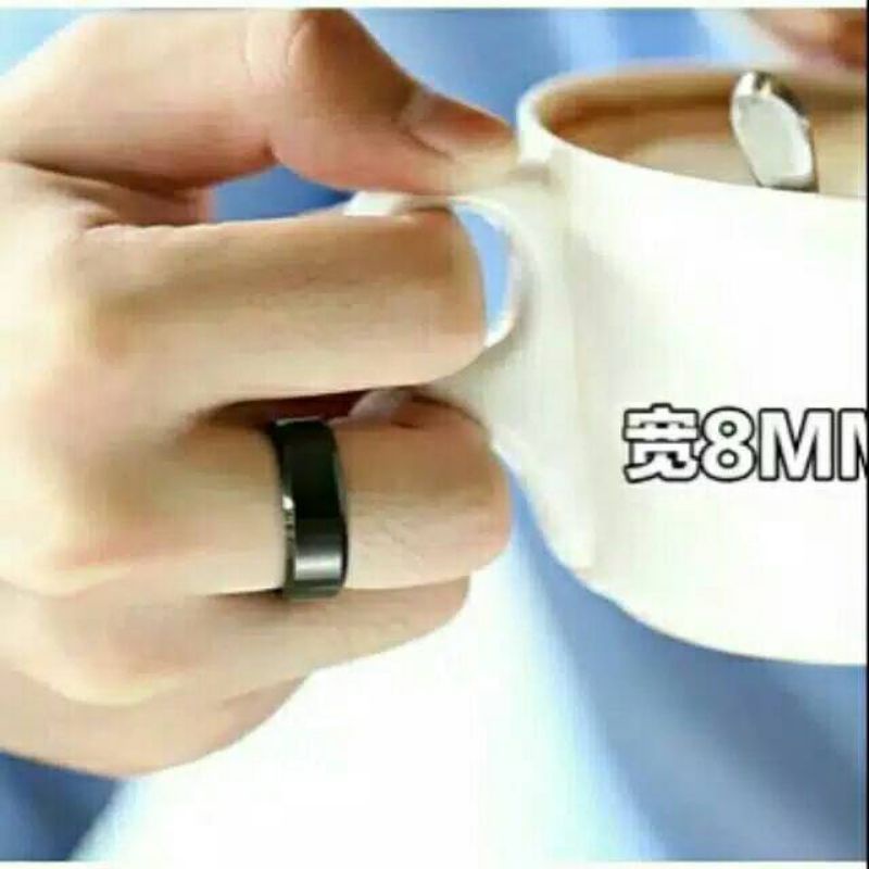 Nhẫn Inox Màu Đen Trơn Cho Nam