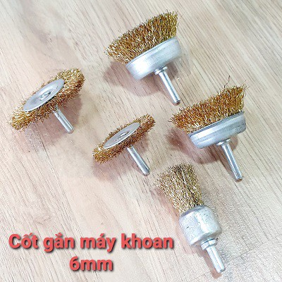 Bộ Dụng Cụ Đánh Bóng 5 Món Gắn Máy Cầm Tay Dạng Chổi Cước Trục 6mm