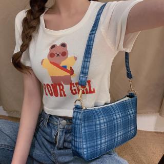 Túi xách tay nữ họa tiết ca rô thời trang retro