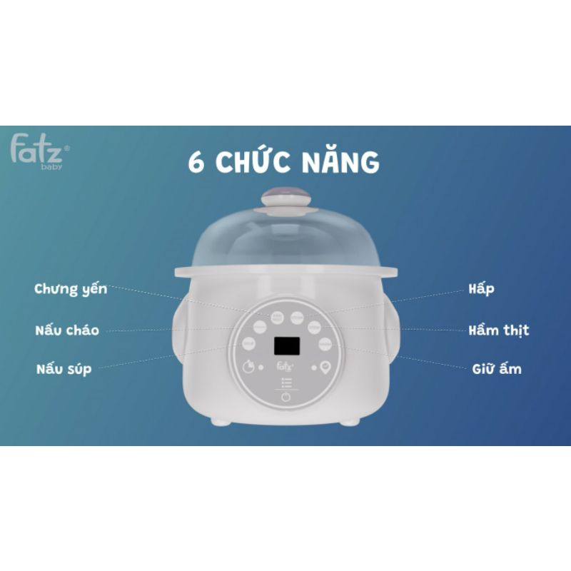 Nồi nấu cháo và hầm cách thuỷ 2 tầng 1L FatzBaby - STEW 2 - Fatz FB9110ZT - Đồ dùng ăn dặm