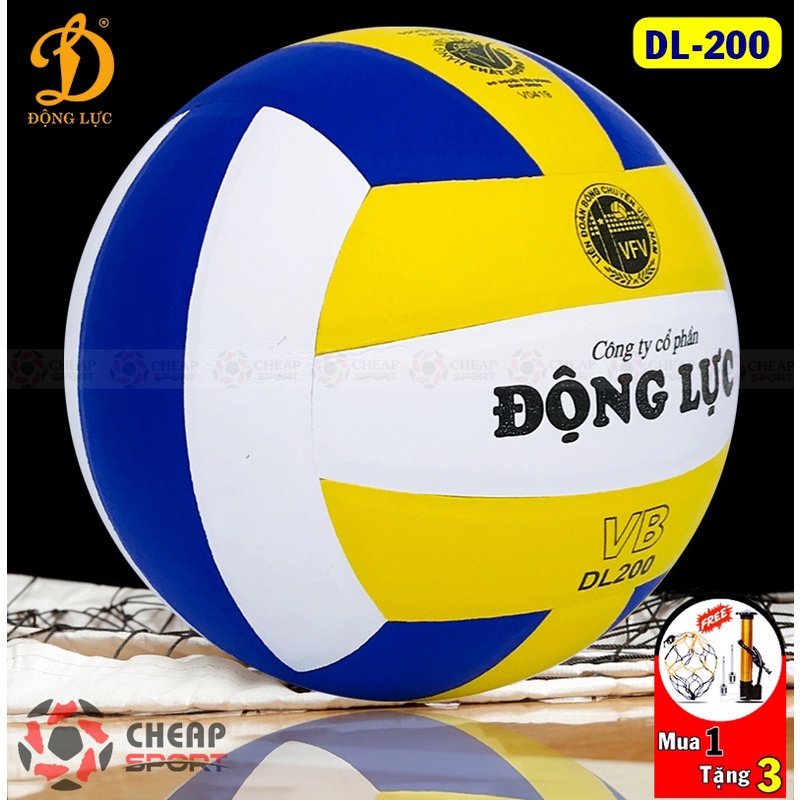 Bóng Chuyền Động Lực DL 200 Chính Hãng (Tặng bơm tay mini, kim inox, lưới bóng)
