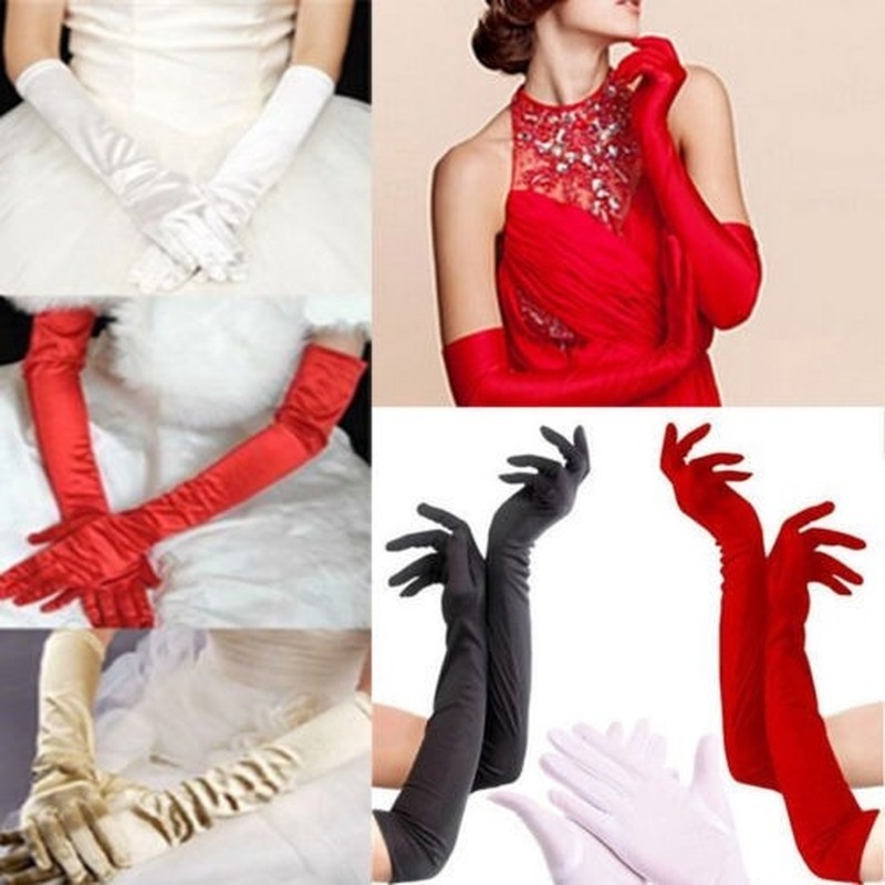 Găng Tay Dài Bằng Satin Thời Trang Sang Trọng Cho Nữ