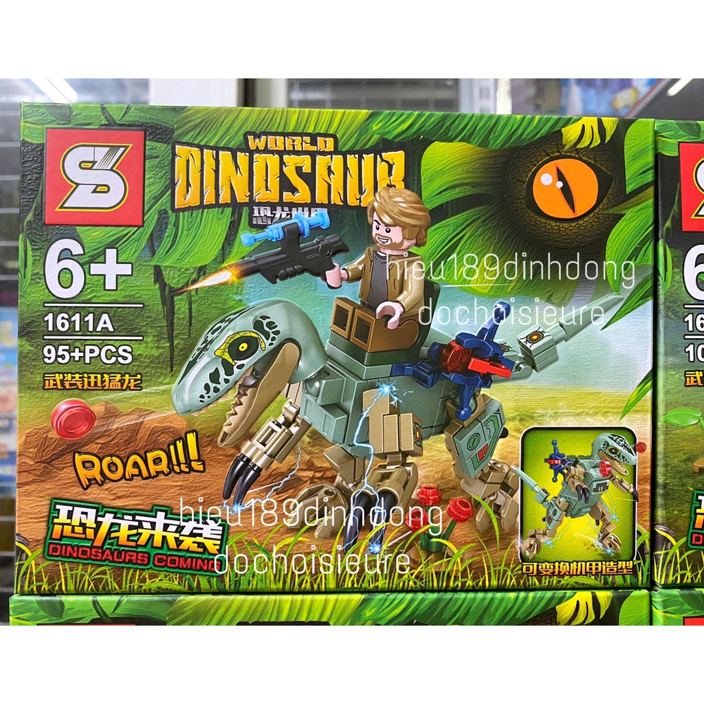 Lắp ráp xếp hình Jurassic World Dinosaur khủng long chiến đấu 1611
