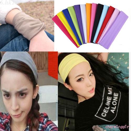Băng đô thể thao màu trơn thời trang cho nữ