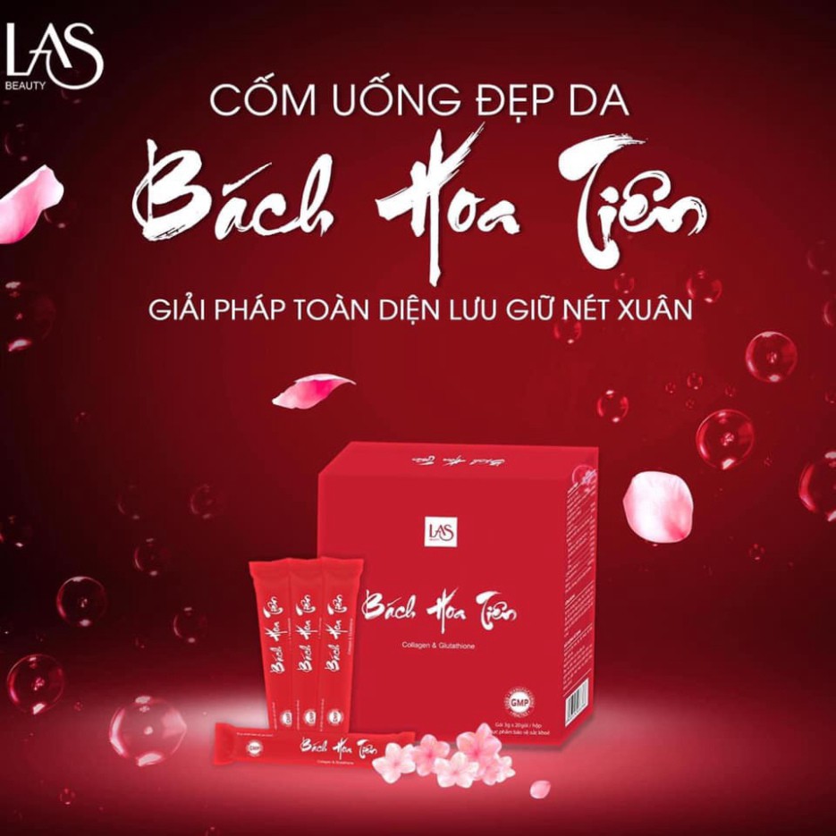 [Bán chạy]] [Chính Hãng] Bách hoa tiên cốm uống đẹp da Las beauty hộp 20 gói