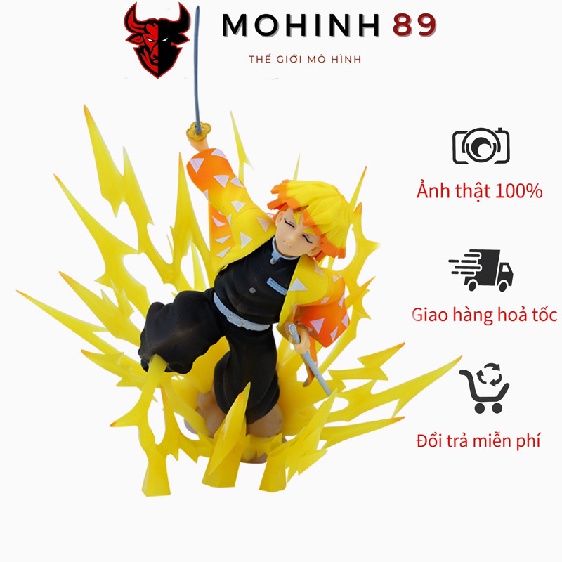 🔥Hàng Mới🔥 Mô hình Zenitsu Agatsuma tư thế chiến đấu cao 23cm hàng chất lượng cao siêu đẹp - mô hình kimetsu no yaiba