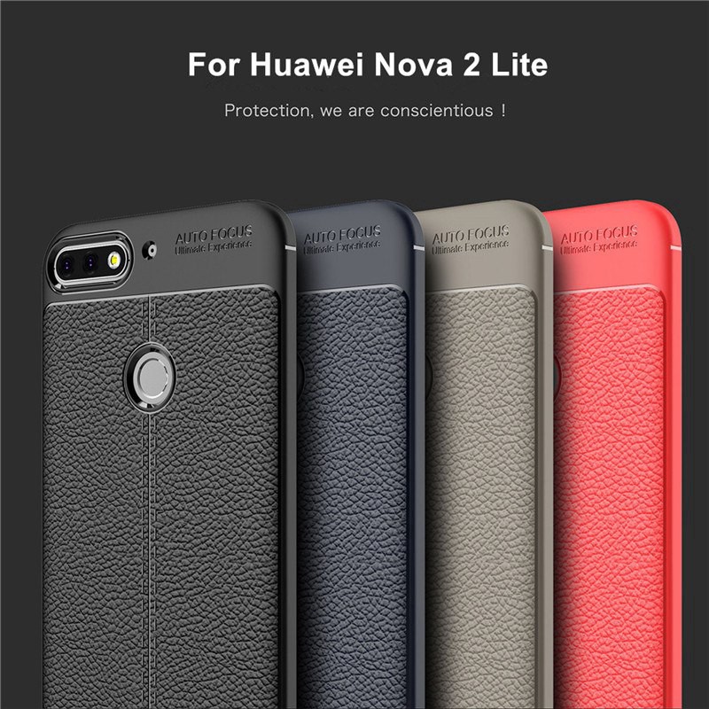 Ốp Lưng Silicone Phối Da Pu Cho Huawei Nova 2 Lite