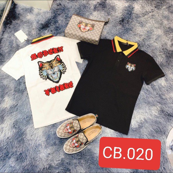 )CÓ VIDEO) Áo thun nam có cổ tay ngắn thêu kim sa đại bàng 2 mặt full lưng vải cotton co dãn 4 chiều 2 màu trắng đen cao | BigBuy360 - bigbuy360.vn