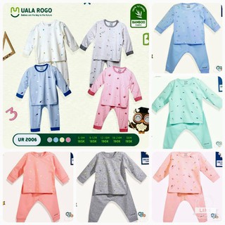 (Uala)Bộ cài vai dài tay bamboo và cotton họa tiết ( từ 6m đến 3 y)