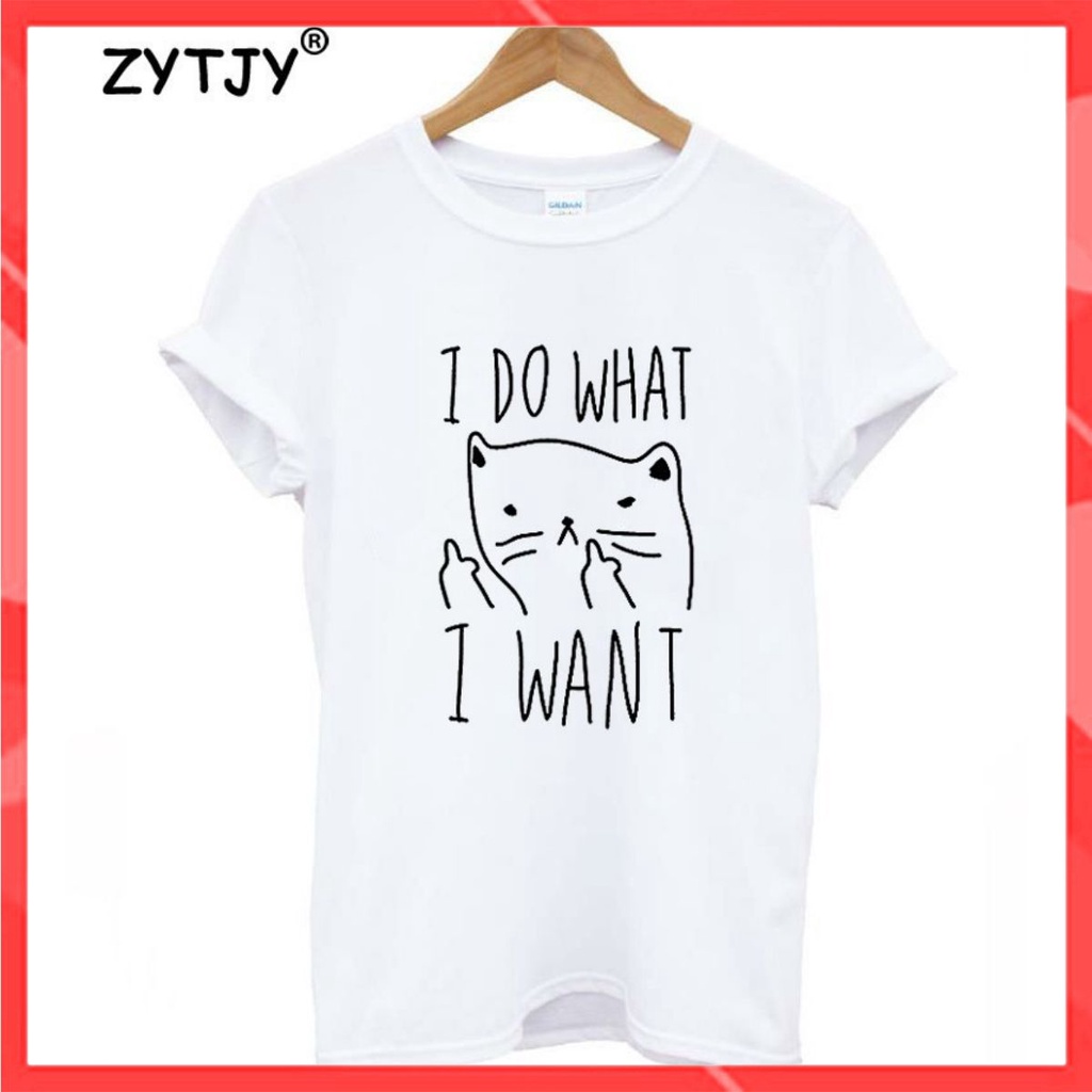 Áo thun phông nam nữ form rộng Familylove - Mẫu áo Unisex Chú Mèo I Do What I Want chất Cotton 100% cao cấp