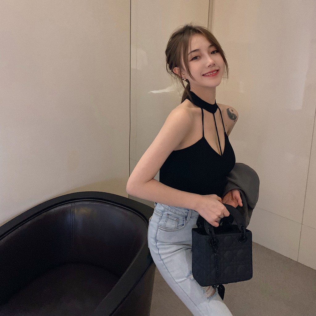 Áo thun cổ yếm dây nữ Emilyshop