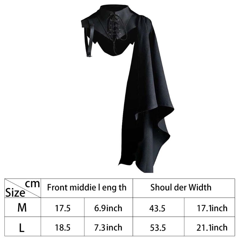 Áo Choàng Đen Đeo Vai Thời Trung Cổ Phong Cách Gothic Punk
