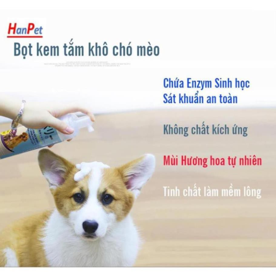 Bọt tắm khô chó mèo chuột hamster sữa tắm khô chó mèo chai 100ml Tắm thú cưng không cần nước