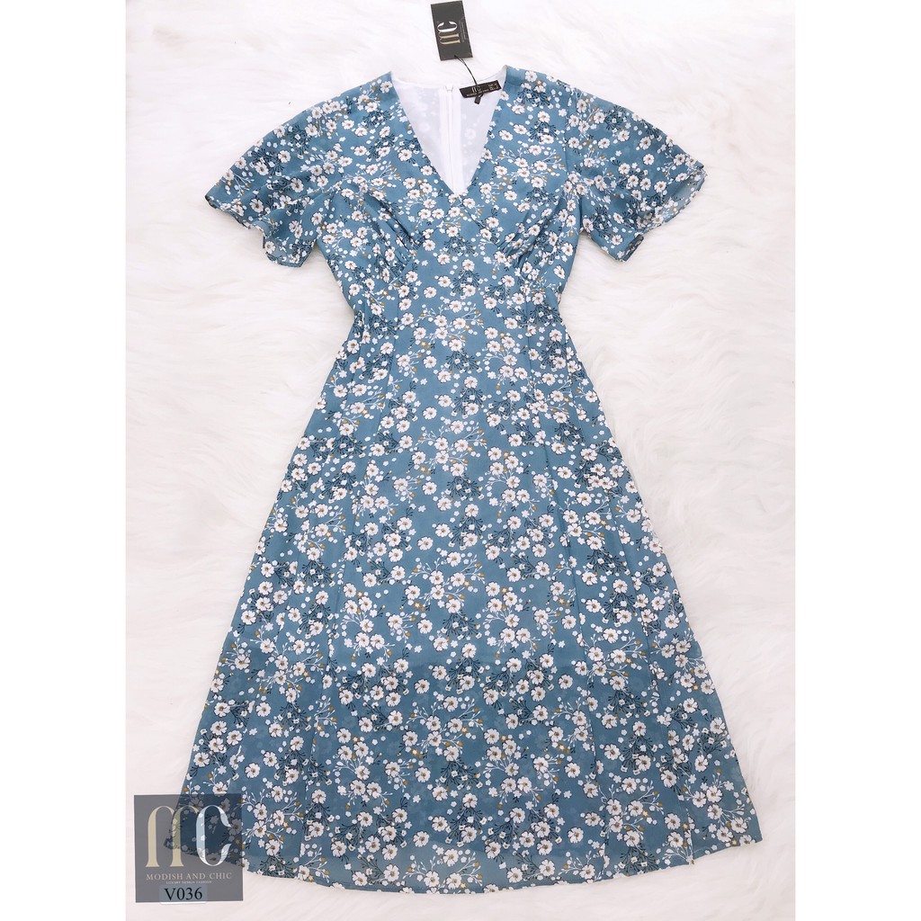 Váy xanh hoa nhí V036 - MC phân phối chính thức ( kèm ảnh thật shop tự chụp) | BigBuy360 - bigbuy360.vn