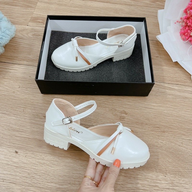 [Sẵn ] Sandal cao gót 4 phân ulzzang bít mũi, giày Lolita đế cao phong cách vintage ulzzang chất mềm.