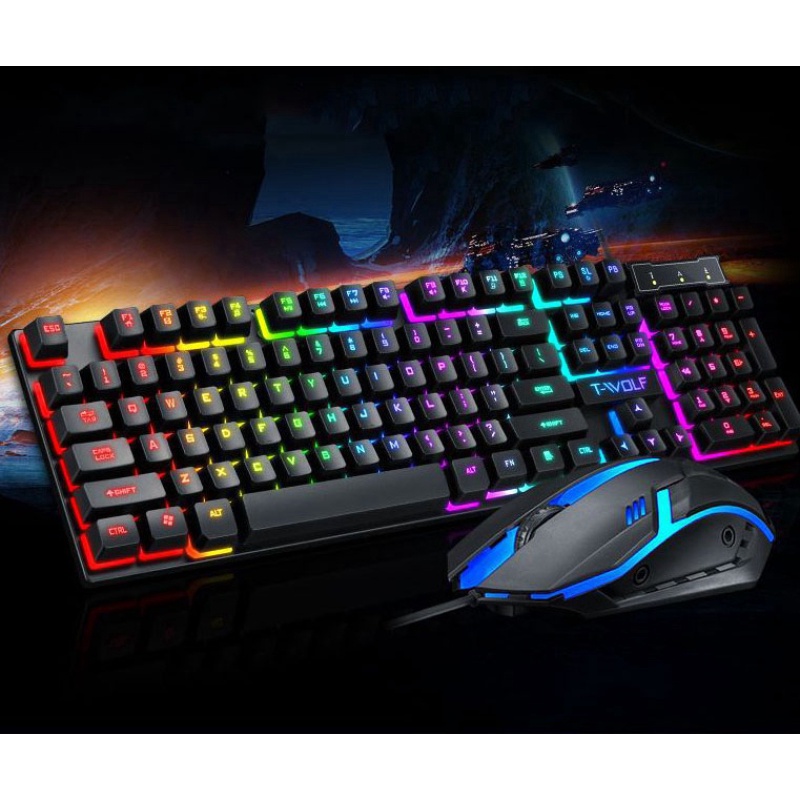 Bàn phím Gaming, Keyboard TF20  Led, bàn phím giả cơ, bàn phím máy tính, combo phím chuột