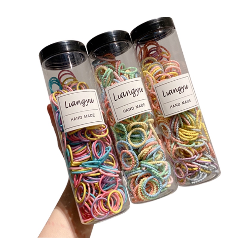 Set 300 Chun Buộc Tóc Nhiều Màu Cho Bé Gái