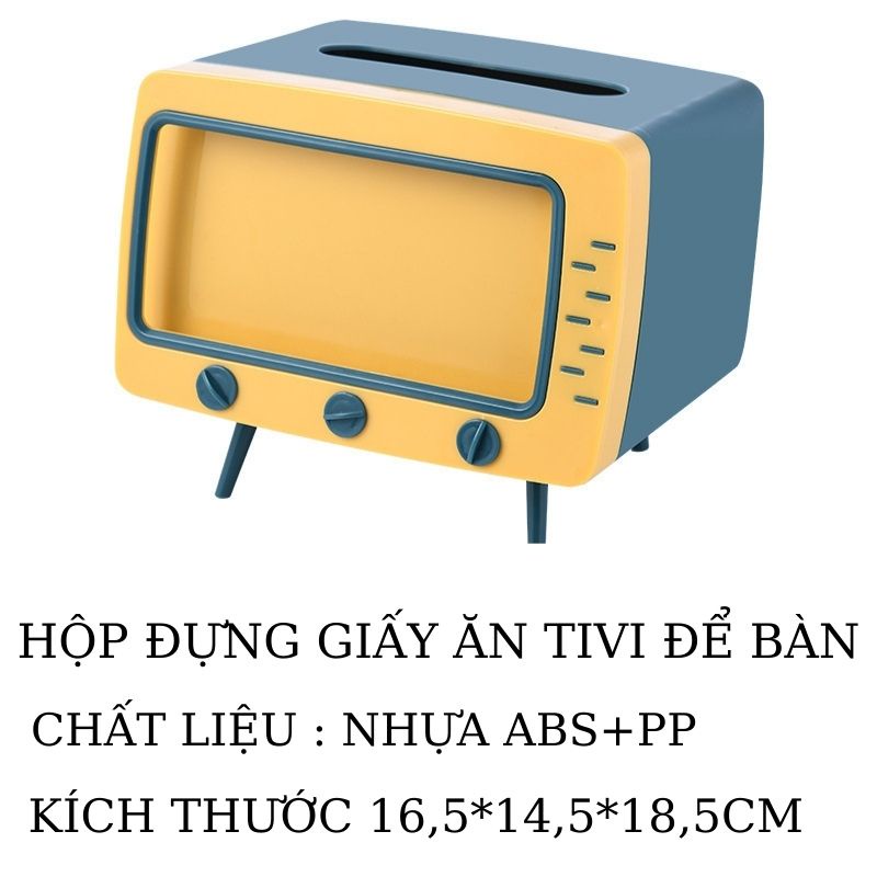 Hộp đựng giấy ăn sang trọng vuông hình tivi đa năng dễ thương HĐ04