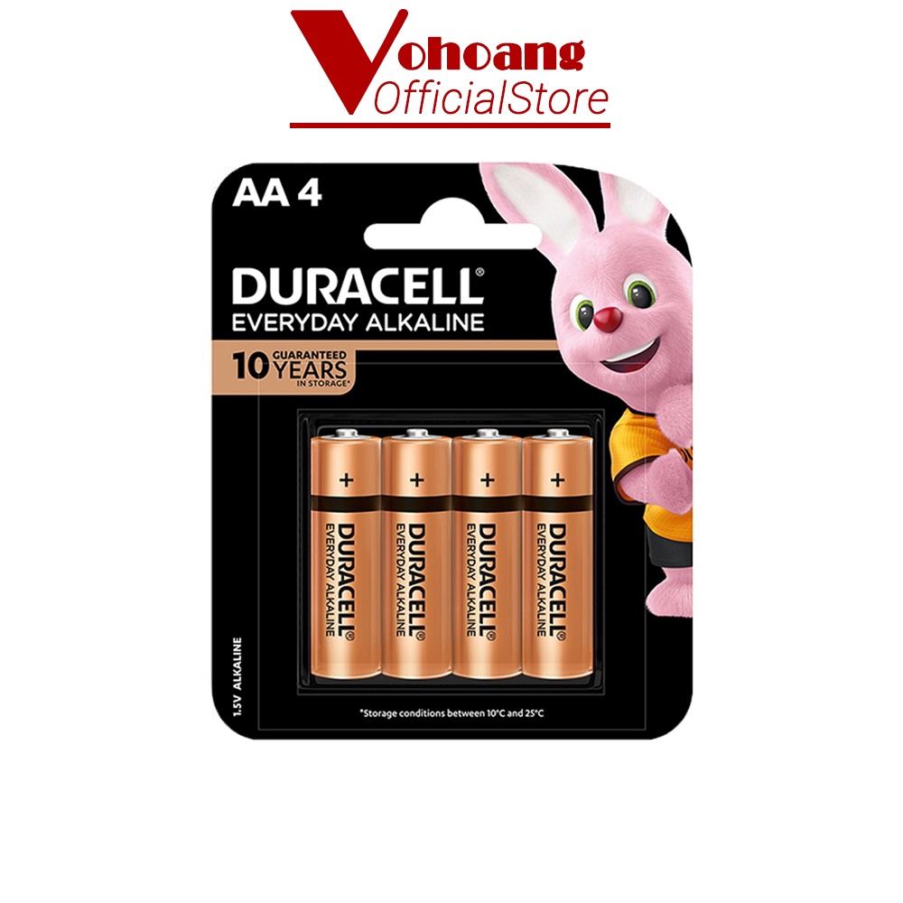 Pin AA Duracell Alkaline dung lượng cao chống chảy - Vỉ 4 viên