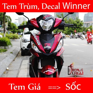 Tem Trùm Decal Xe Winner Đỏ Đen AMG